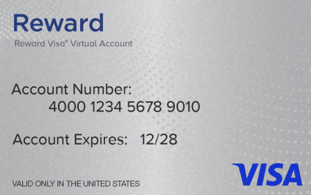 VISA® eReward Carte bancaire virtuelle 2 VISA US card